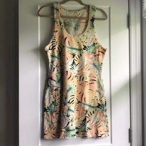 Tropical cotton beach cover-up dress